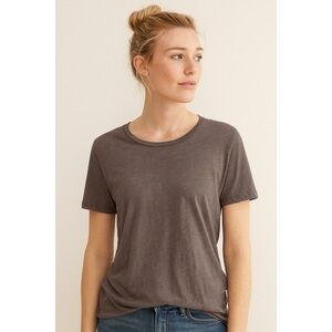Theory Tee Shirt Women's S Gray Short Sleeve Round Neck 100% Pima Cotton